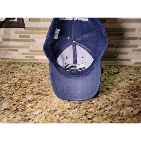 Mens Baseball Hat Thin Blue Line Police Cap Outer Banks NC Adjustable Fit Blue - Picture 11 of 13